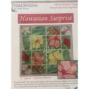 Hawaiian Hibiscus Sunrise Quilt Pattern w/ CD Linda Visnaw CD Foundation Paper